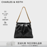 CHARLES&KEITH子母链条大容量流浪包单肩包生日礼物CK2-40671449 Black黑色 L