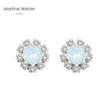 瑪汀薇思水晶耳钉女简约网红梦露花施华洛元素耳环耳饰时尚饰品生日礼物 雪蛋白