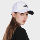 阿迪达斯 阿迪达斯帽子男潮流鸭舌帽跑步运动棒球帽女休闲透气棉帽网球帽 白色HS5509