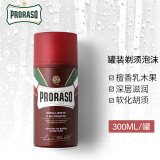 PRORASO 意大利进口男士剃须泡沫刮胡子泡沫软化胡须剃须啫喱 滋润檀香香型-更适合络腮胡-300ML