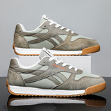 保罗．皮匠男鞋阿运动休闲鞋男2025秋季复古运动包头休闲鞋透气凉拖鞋 卡其绿W3388 41