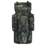 微华 110L大容量迷彩背囊户外登山包防水耐磨露营钢架战术双肩背包 墨夏色-110L