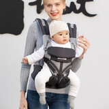 egobaby婴儿背带前后两用抱娃神器宝宝前抱式遛娃二美国狗多功能四季通用 omini透气款-碳灰色+腰包+防风帽