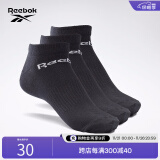 Reebok锐步官方男女同款SOCK经典运动健身训练吸汗舒适短袜3双装 GH8191_黑色 L