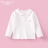 多嘻噜卡儿童t恤长袖春秋季女童打底衫上衣卡通衣服春装 粉红樱桃 110 