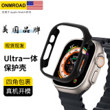 ONMROAD 苹果手表半包保护壳Apple watch s9/s8/7/6/SE/ultra2边框硬壳防摔防刮 黑色 S6/5/4/SE-44mm