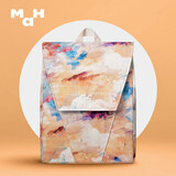 MAH联名设计款书包女大学生潮流原宿风大容量双肩包轻便电脑男背包 肉粉色