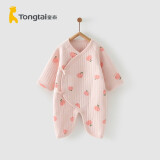 童泰秋冬季婴儿衣服新生儿0-6个月保暖宝宝连体衣哈衣 粉色丨B款 59cm