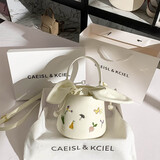 CAEISL & KCIEL官网小&ck2025新款女包女友生日礼物高级感绣花水桶包手提斜挎包 收藏加购赠送礼盒 专柜高档品质