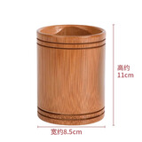 耀成天然竹木笔筒多功能复古竹制圆形笔桶创意刻字中国风竹雕小学生初高中生励志笔桶办公室文具收纳筒 【无字】天然竹木笔筒-1个