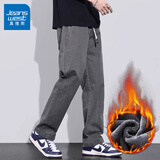 真维斯（Jeanswest）休闲裤男春秋季新款宽松直筒男裤阔腿潮牌秋季纯棉工装裤子男款 2301灰色 加绒 L （推荐120-140斤）