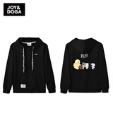 JOY&DOGA【CEO同款】“35711”梦想系列文化衫 长袖毛圈卫衣外套 黑色XL
