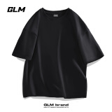 GLM美式短袖T恤男夏季纯棉吸汗透气纯色上衣男生宽松大码半袖男