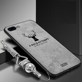 韩菲琪 苹果7手机壳IPhone8plus手机套苹果6splus布纹磨砂i7P麋鹿硅胶I6保护套外壳 苹果7PLUS/8PLUS 麋鹿灰色