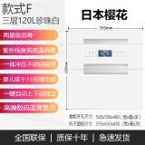 YueYingHua日本樱花消毒柜家用嵌入式大容量高温紫外线消毒烘干臭氧保洁存储碗柜304不锈钢碗架 二星级120升白色款