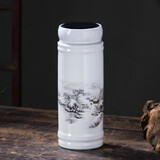 瓷小奴（CIXIAONU） 瓷小奴景德镇陶瓷双层内胆保温杯水杯陶瓷带盖便携青花瓷茶杯 雪林溪山300毫升