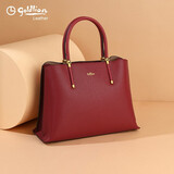 金利来女包手提包百搭通勤托特包单肩包女潮母亲节妈妈礼物 酒红