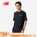 NEW BALANCE NB 官方短袖T恤男款24新款运动休闲百搭纯色打底圆领上衣 BK MT41509 S