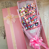 三个点哆啦A梦公仔机器猫多啦a梦多啦爱叮当猫多玩偶花束情人节520礼物 升级36只粉色哆啦A梦许愿灯款