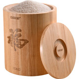 柏森优家 实木米桶15kg泰国橡胶木木制储米箱防虫防潮家用加厚米桶米缸 橡胶木 15KG/30斤装（1个）