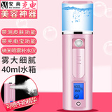 安尚纳米喷雾补水仪器测皮肤牛奶爽肤水冷热喷家用美容院用注氧仪脸面部保湿蒸脸美容水光针仪器冷喷机 充电 40ml 纳米喷雾 充电宝功能智能测肤 粉