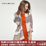 玛丽亚·古琦（MARJA KURKI）羊毛围巾女冬季 礼盒装保暖披肩围巾两用 千鸟格围脖女礼物 棕/灰