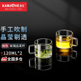金灶（KAMJOVE）水杯带把耐热玻璃茶杯品茗杯泡茶杯咖啡杯小茶杯玻璃杯家用套装 K-106（120ml*2）