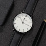 迪士尼Disney手表男表学生国表中学生男款男士高中男生初中青少年高中生简约石英品牌星空夜光时尚男孩 简约白皮带