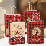 TaTanice 圣诞礼品袋4个装圣诞节礼袋圣诞礼物袋手提袋平安夜零食袋包装袋