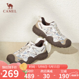 骆驼（CAMEL）经典丑萌鞋女时尚撞色户外休闲鞋 L24S469647A 米/银/咖 38