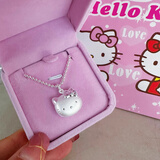 hellokitty项链女足银999宝宝纯银吊坠可爱凯蒂猫锁骨链生日礼物 hellokitty猫+珠珠链