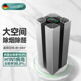 艾吉森（AGCEN）agcen艾吉森空气净化器家用除菌除甲醛新房大面积客厅卧室除异味室内除雾霾PM2.5粉尘过敏源T02 拉丝银【智能高配净化甲醛异味】