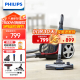 飞利浦（PHILIPS）卧式吸尘器家用 小型手持吸尘器大吸力大功率 有线吸尘器 强力除螨吸猫毛吸尘机FC9735 FC9735/81（旗舰款）