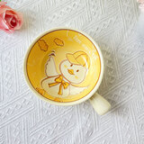 佩尔森可爱鸭卡通碗碟套装家用创意陶瓷饭碗盘子碗筷组合餐具套装 6英寸手柄碗 1头