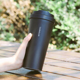 乐扣乐扣（LOCK&LOCK）元气保温杯不锈钢一键式弹跳盖咖啡杯车载商务杯子【年会福利】 黑色 550ml