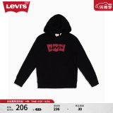 Levi's【情侣同款】李维斯连帽卫衣oversize落肩LOGO印花 黑色 19622-0005 S