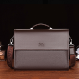 北狐男包真皮男士手提包男包公文包商务休闲头层牛皮单肩斜挎包背包男 棕色横款升级头层牛皮1922