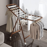 喻品衣架落地折叠室内阳台晾衣杆晒衣架挂衣架凉衣架MJ55木纹色1.4米