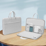 易途一客2025新款笔记本电脑包手提电脑包适用苹果联想华为戴尔公文收纳包 灰色 11.6-12.5吋