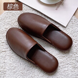 KuanVei羊皮拖鞋秋冬季包头居家皮拖鞋男防滑真皮女家用高档室内凉鞋 棕色-全包款 41 -42码【29号】