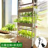 乾元益菜 阳台无土栽培蔬菜种植机水培设备家用种菜神器室内家庭种植箱 三层立体水循环+6个光灯 大