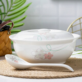 景德镇陶瓷汤碗大号家用9英寸水煮鱼汤盆瓷中式大碗酸菜鱼汤碗 七彩1个9英寸【带盖品锅】贈大勺