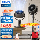 飞利浦（PHILIPS）空气循环扇家用电风扇3D自动摇头直流变频24档轻音无噪立式智能遥控定时落地扇换气扇对流涡轮扇 ACR3242CF【24档风+过滤+智能APP】