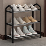 索尔诺（SuoErnuo）鞋架多层简易组合客厅收纳鞋架宿舍家用门口浴室拖鞋架 三层-黑色【长42CM】