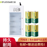 德力普（Delipow）1号充电电池 D型大容量5000毫安电池充电器套装 适用煤气灶\/热水器