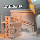 巧工坊富士山玻璃杯冰川水杯家用透明泡茶杯威士忌观山杯高颜值抖音同款 观山杯1个（300ml）