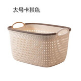 墨申手提脏衣篮特大号仿藤编收纳筐衣物储物篮浴室脏衣篓零食装玩收纳 A款卡其色大号 38.3*30*23.5cm