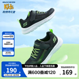 Skechers斯凯奇童鞋儿童运动鞋新款夏季易弯折男女童透气网鞋319300L 男童/黑色/柠檬色/BKLM 28.5码