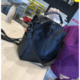 ANDSEEYOU品牌真皮双肩包女简约拼接牛皮旅行包休闲女背包两用单肩包七夕 黑色