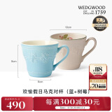 WEDGWOOD欢愉假日蓝色马克杯树莓马克杯2个装陶瓷咖啡杯 圣诞礼物